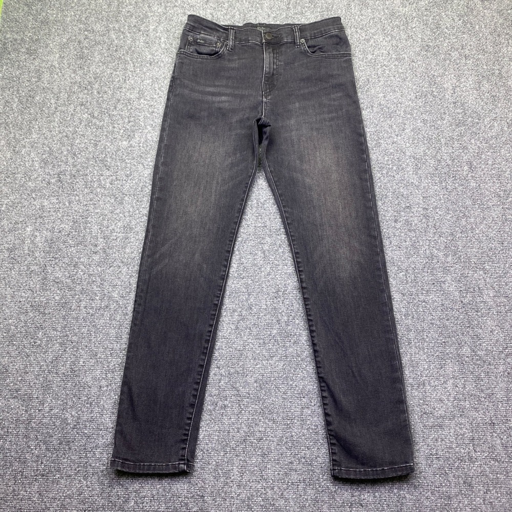 Polo Ralph Lauren Boys The Sullivan Slim Jeans Faded Black Size 16 Grunge Preppy